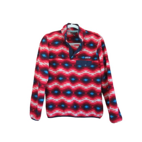 Patagonia Sweaters - Patagonia Synchilla Snap-T Fleece Red Wild Desert Print Size Small
